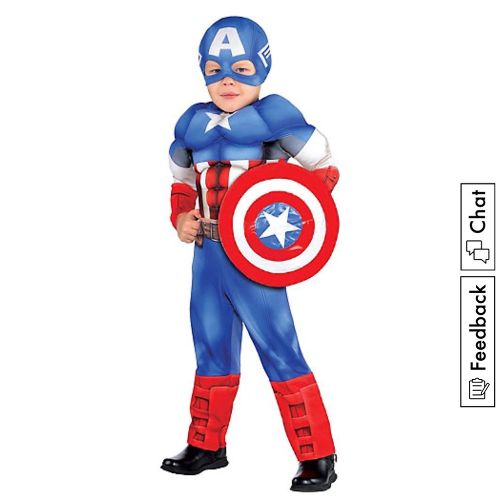Toddler Boys Captain America Muscle Costume Classic